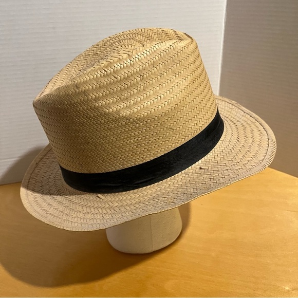 Straw Fedora Hat Trilby Cuban Sun Cap Summer Beach Sun Panama Short Brim Mens OS - Picture 3 of 7